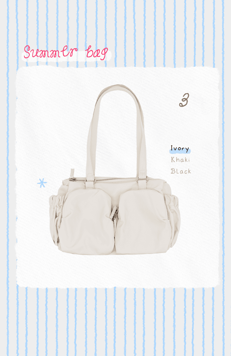 Twill two-pocket nylon sholder bag