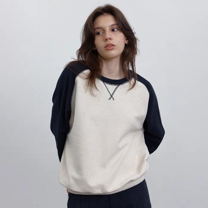 [10차/예약배송] Multi raglan sweatshirt (oatmeal+navy)