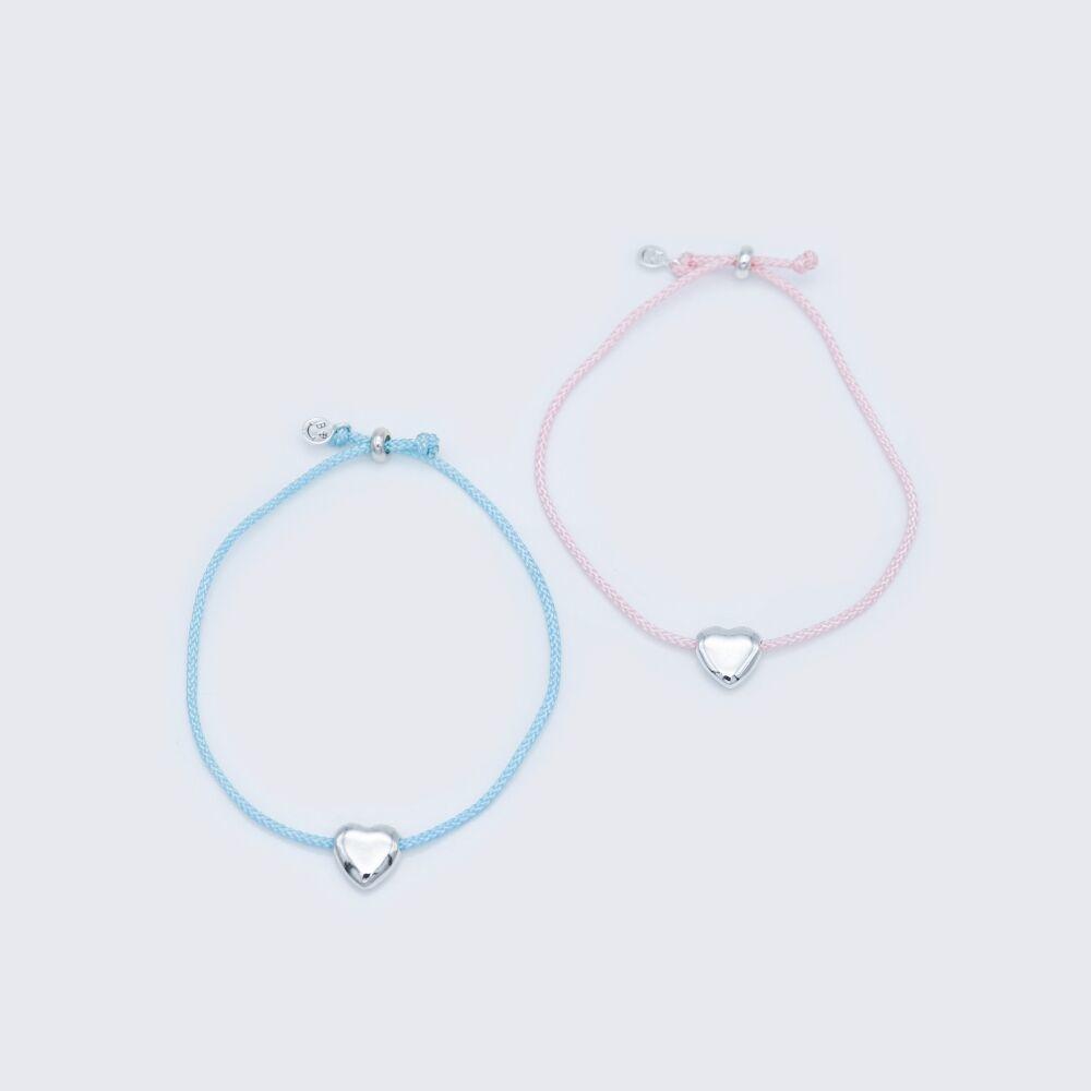 Simply heart color knot Bracelet 심플리 하트 컬러 매듭 실팔찌