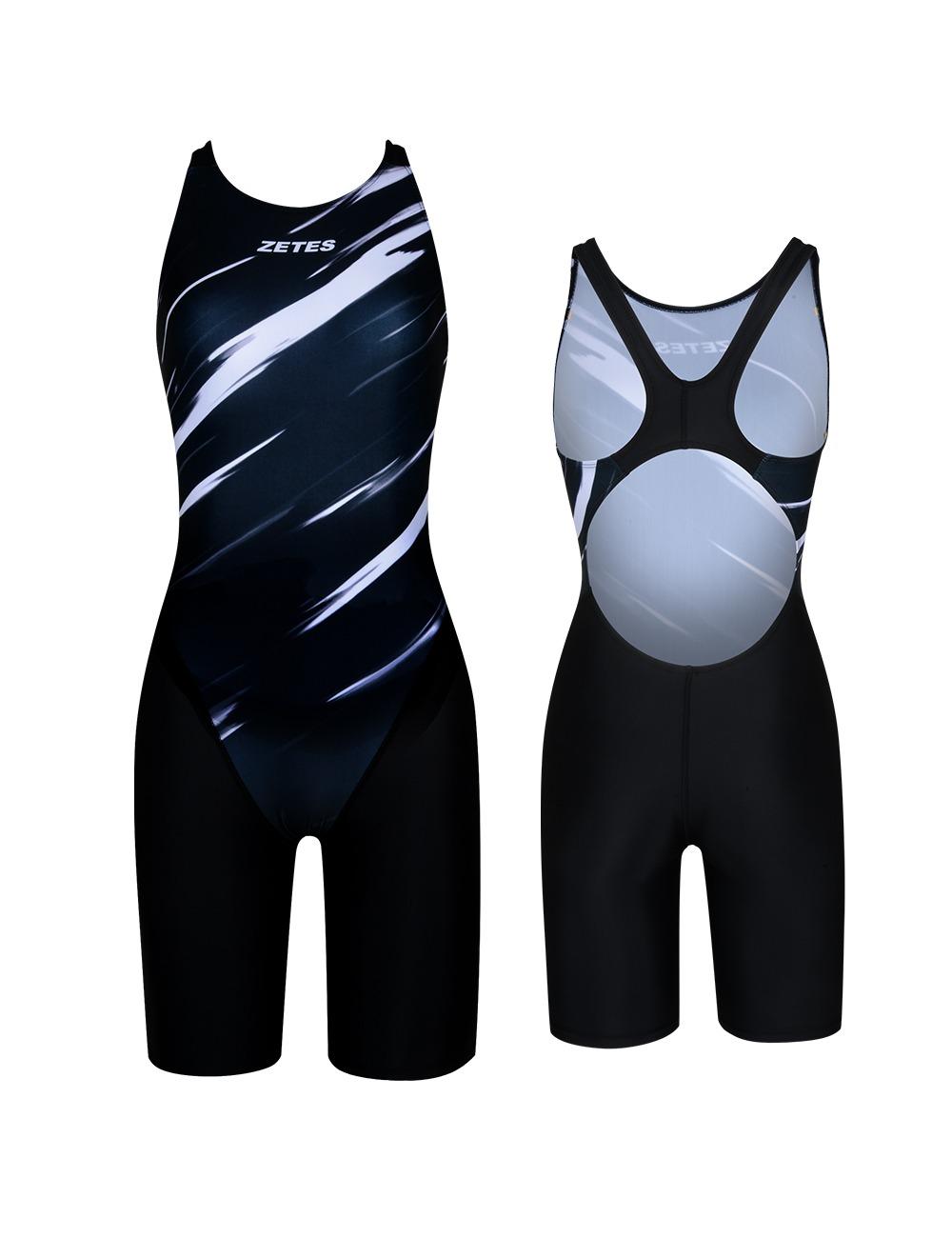 여성  아쿠아 DT 5부 X백 실내수영복 BK Stroke 93515