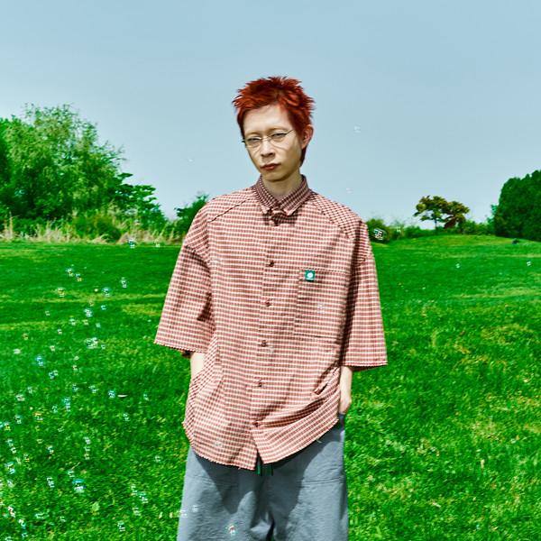 Unsewn half check shirts [rose]