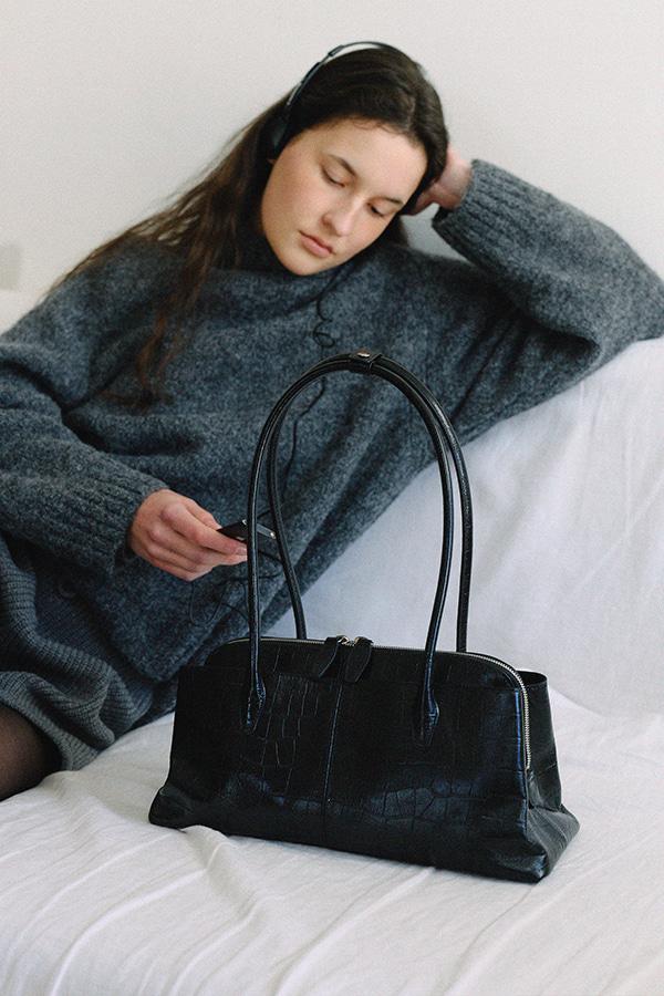 Maddie Bag (Croco Black)