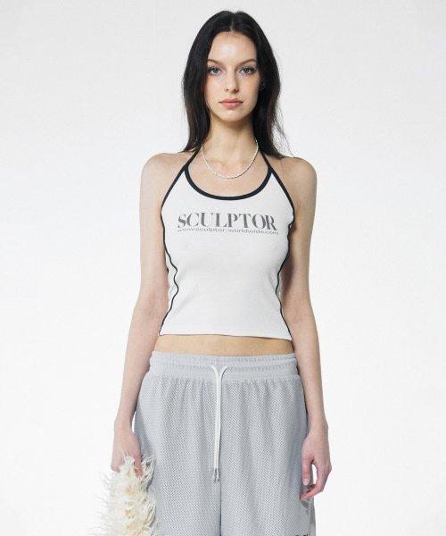Classic Logo Halter Top White