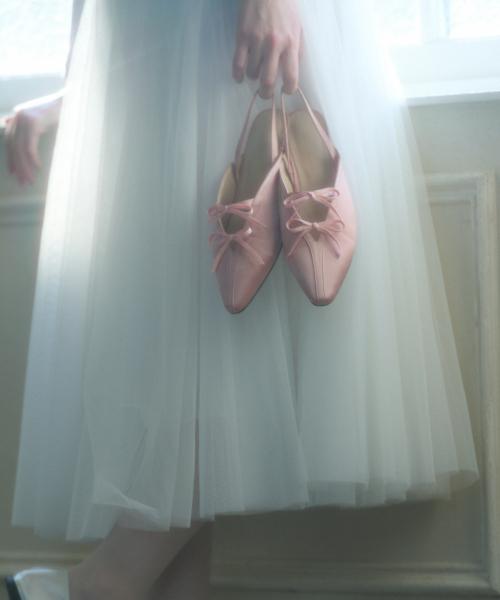 스틸레토 더블 리본장식 슬링백 412412002 (4cm/3color)