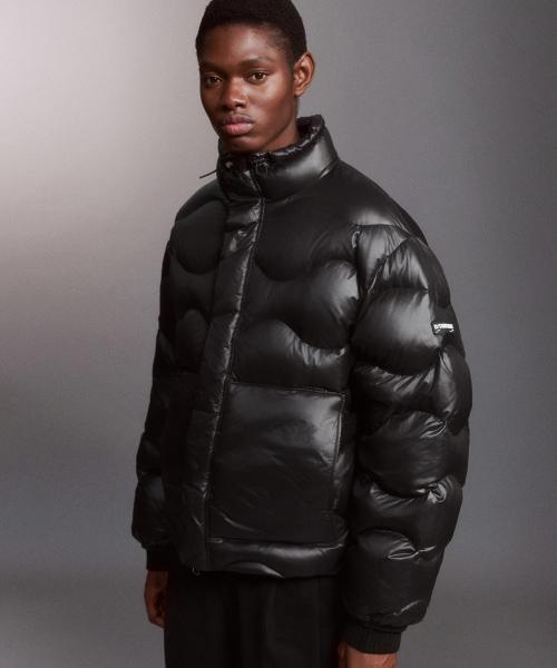 Wave Quilting Down Jacket (BLACK)