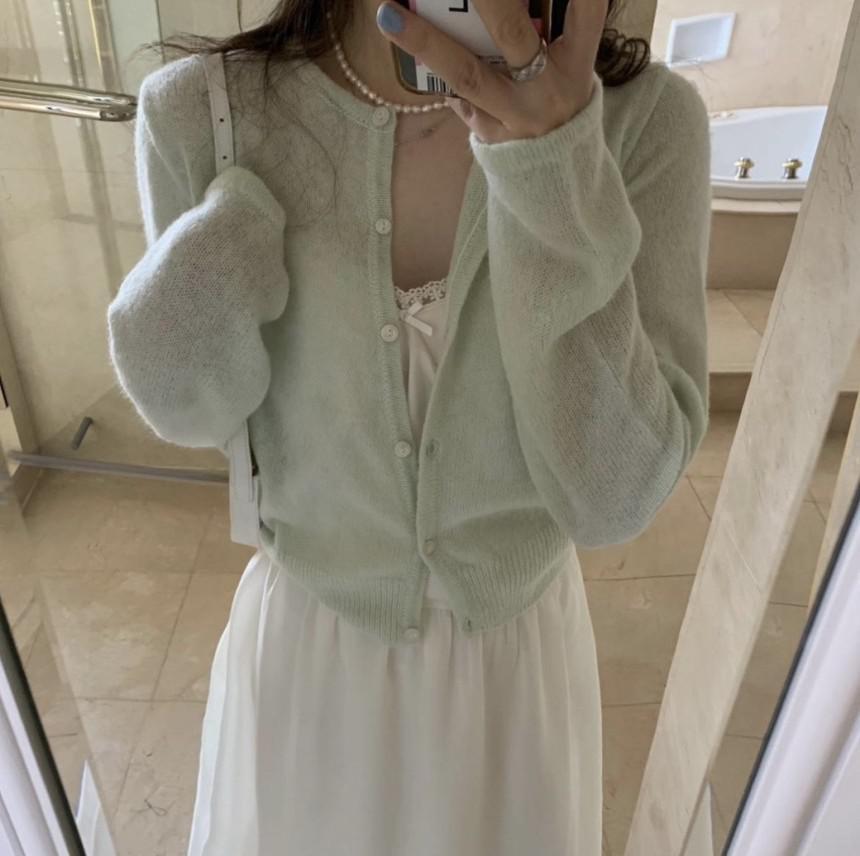 라디망쉬 당배 PYT 프영띵  fw 뉴 베이비 알파카 가디건 뒷리본 여리핏 가디건 프리티영띵 (3color)  라디망쉬