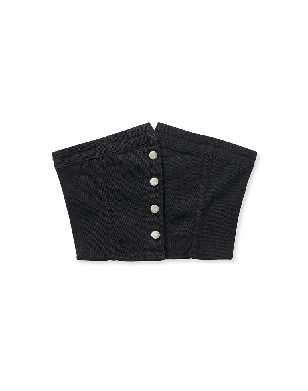 CROPPED DENIM TOP (BLACK)
