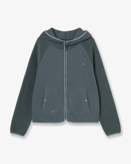 STELLA FLEECE ZIP UP HOODIE [BLUE]