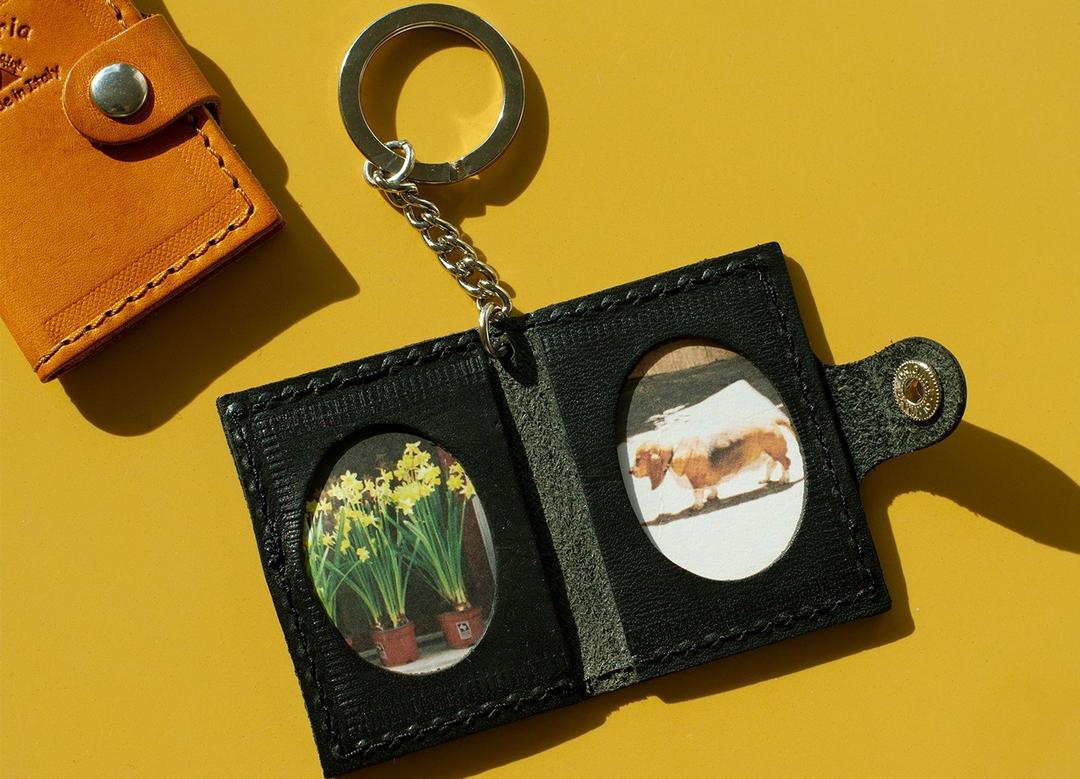 leather key holder&charm_photo book