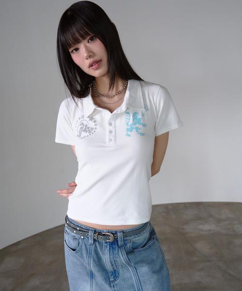 LOGO EMBLEM PIQUE POLO SHIRT WHITE