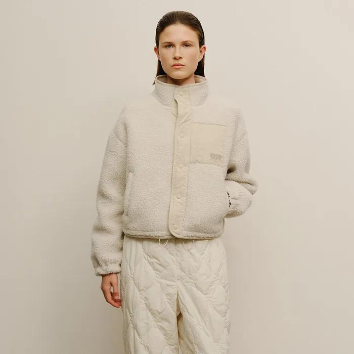 MARITHE SPORT W FLEECE CROP JACKET ivory