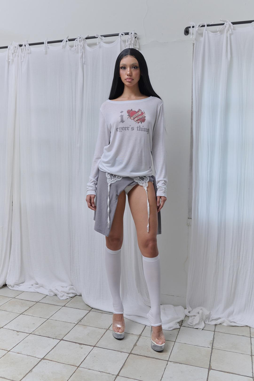 Old School Logo Long Sleeve - White