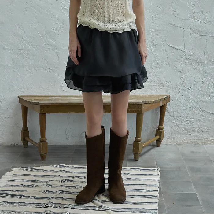 Tulip organza skirt_black