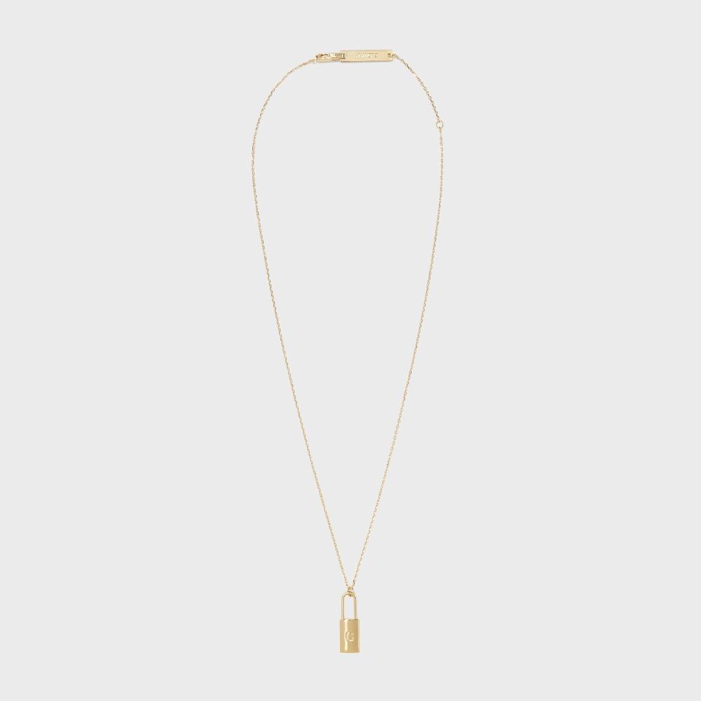 LOCK INITIAL NECKLACE (GOLD)