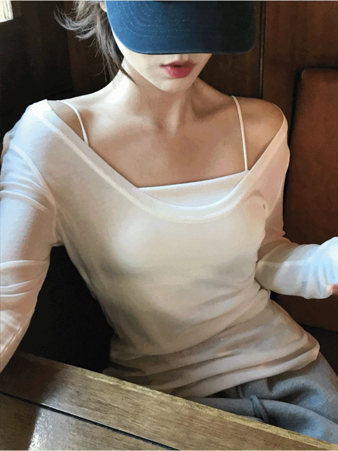 t - 무드 온 텐셀 보트넥 티 [문의 폭주]