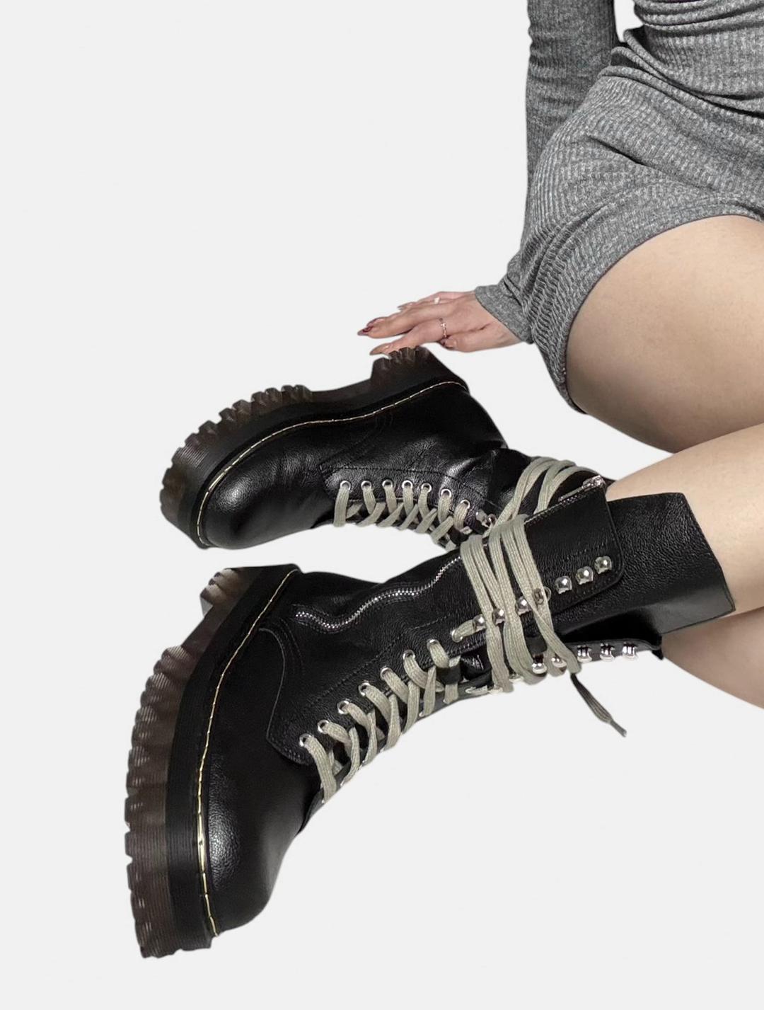 오운 레이스업 미들부츠