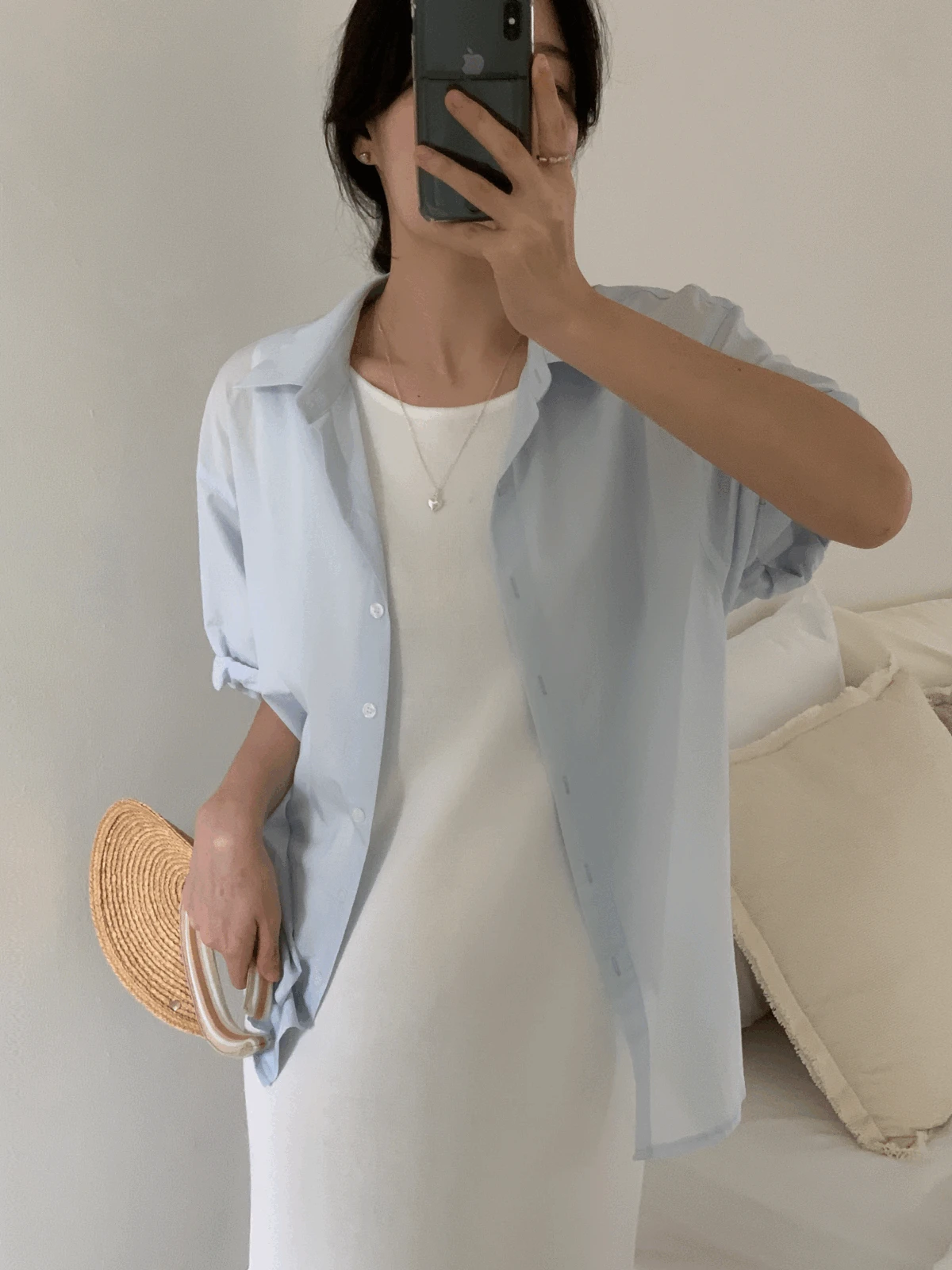 (살랑) 내추럴 롤업 shirts (4 colors)