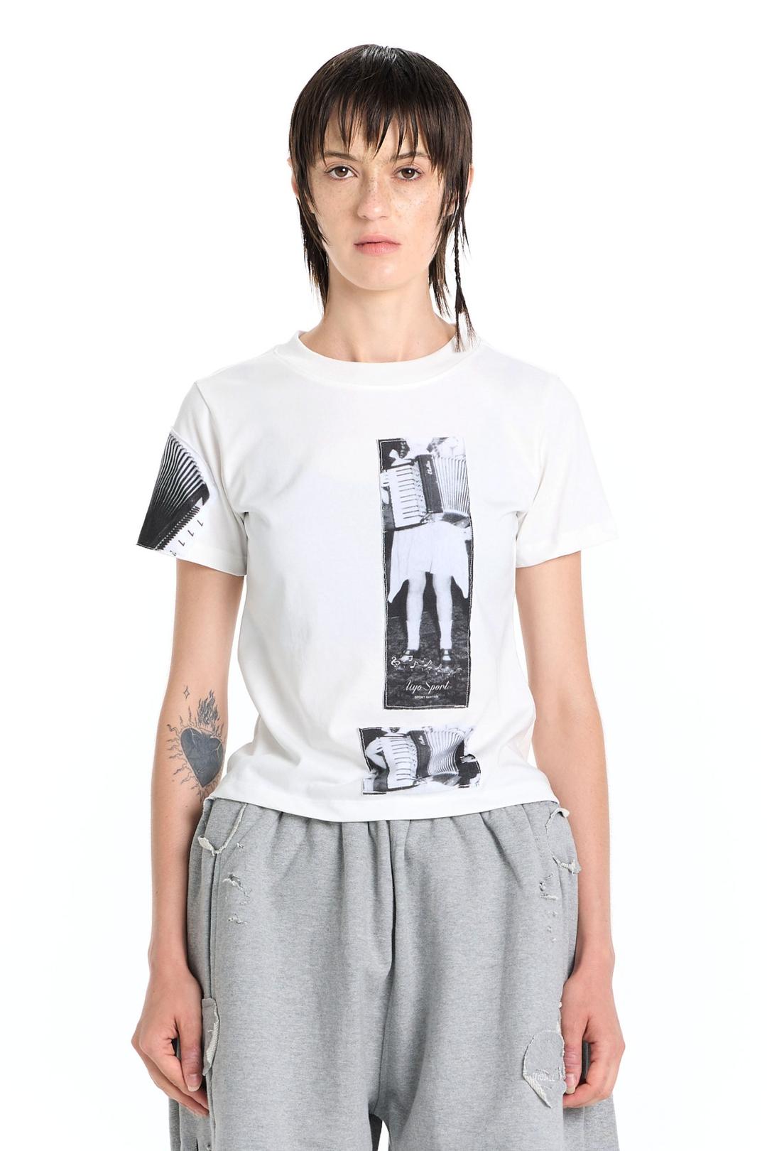 1/2 RHYTHM ACCORDIST 2 TEE -  WHITE