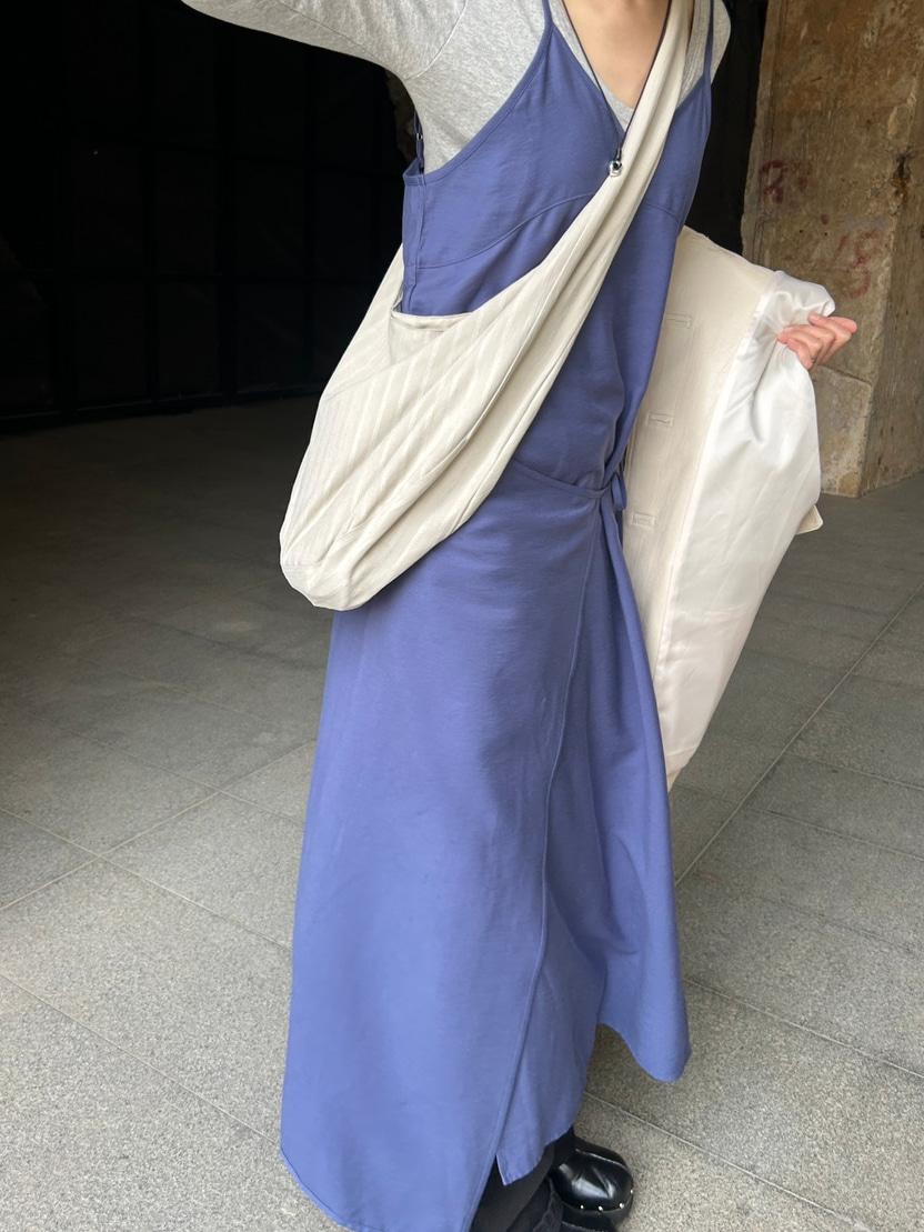 406 / V WRAP SLIP DRESS