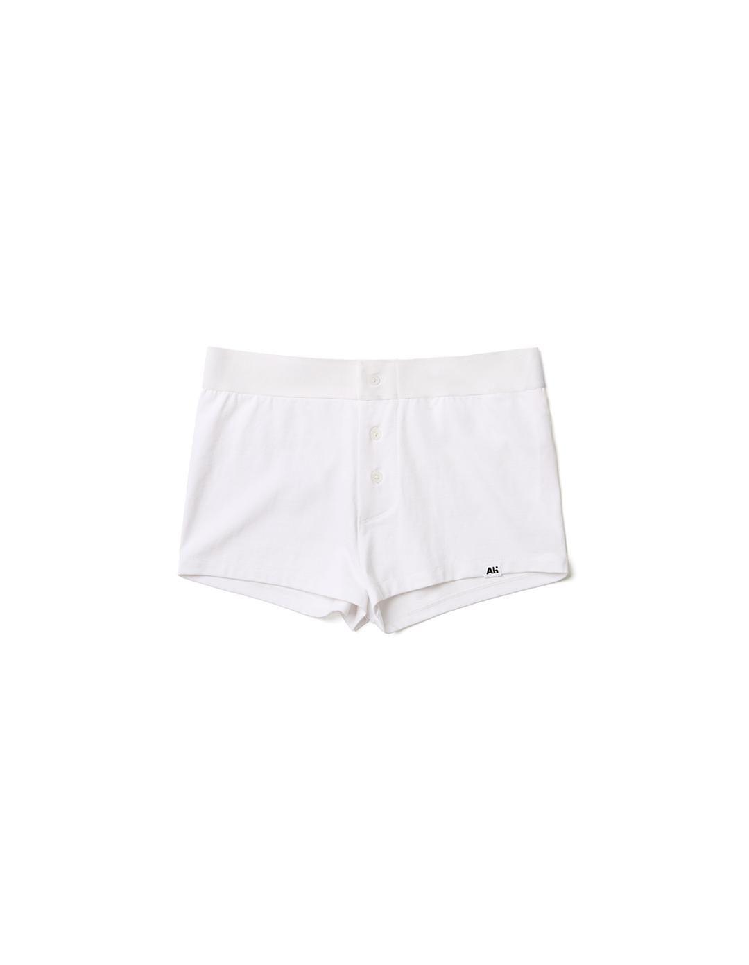 Banding Button Shorts White