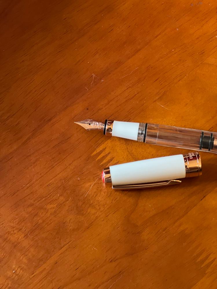 우아하고 세련된 트위스비 다이아몬드 화이트 로즈골드 만년필 EF