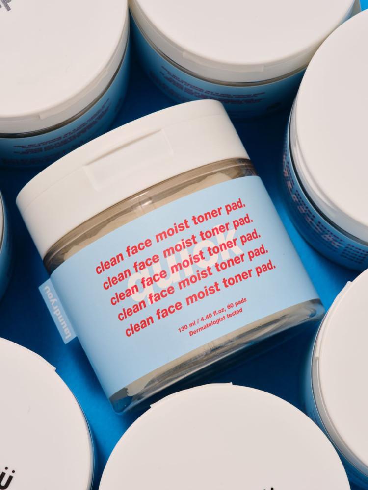 런드리유 클린 페이스 모이스트 토너 패드 퀵 저자극 데일리 수분 진정 토너팩 스킨팩  60매입