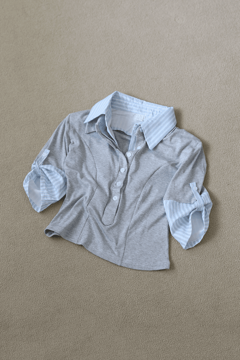 마린 롤업 카라 티셔츠