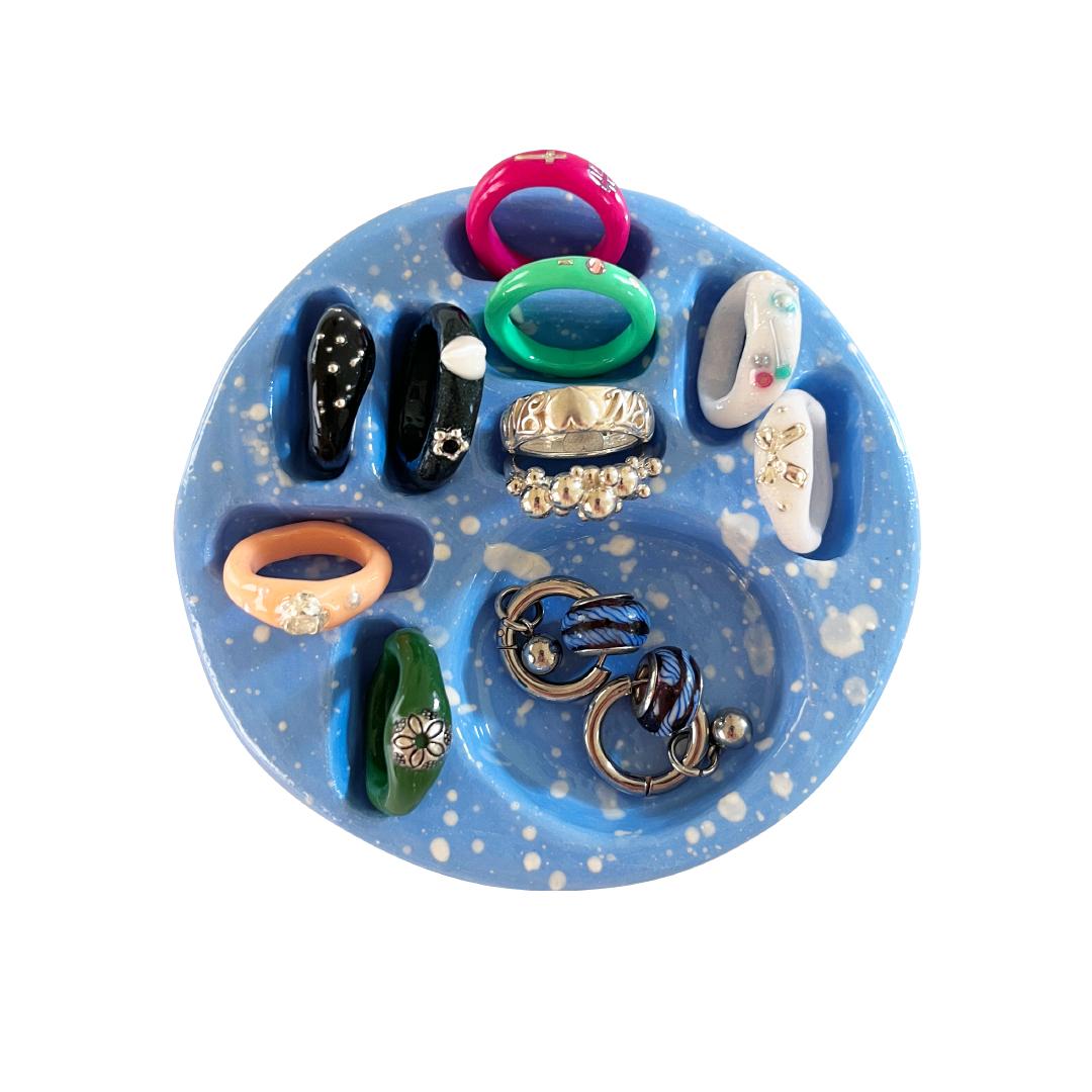 ceramic round mix holder-cloud blue