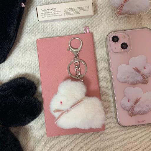 솜토끼 버니포포 아이보리 인형키링&휴대폰줄