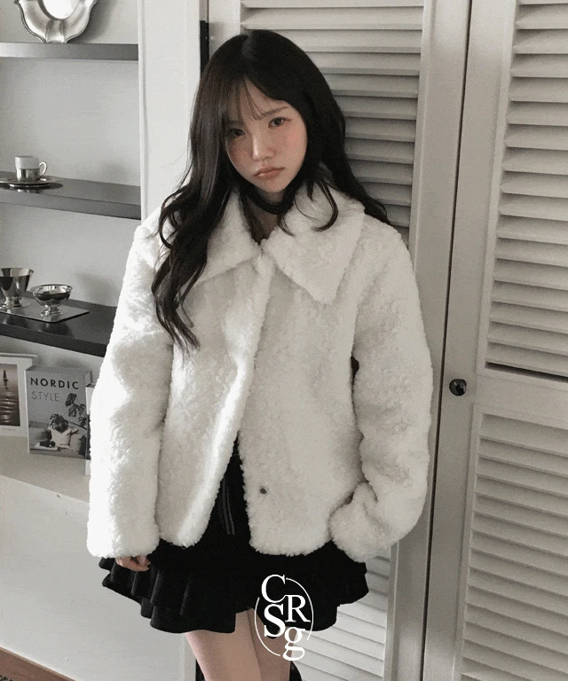 [몽글몽글/스냅버튼] 로빈 빅카라 숏 퍼자켓