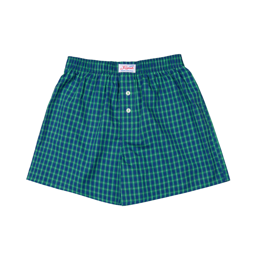 80's Plaid Boxer Pants (Green)