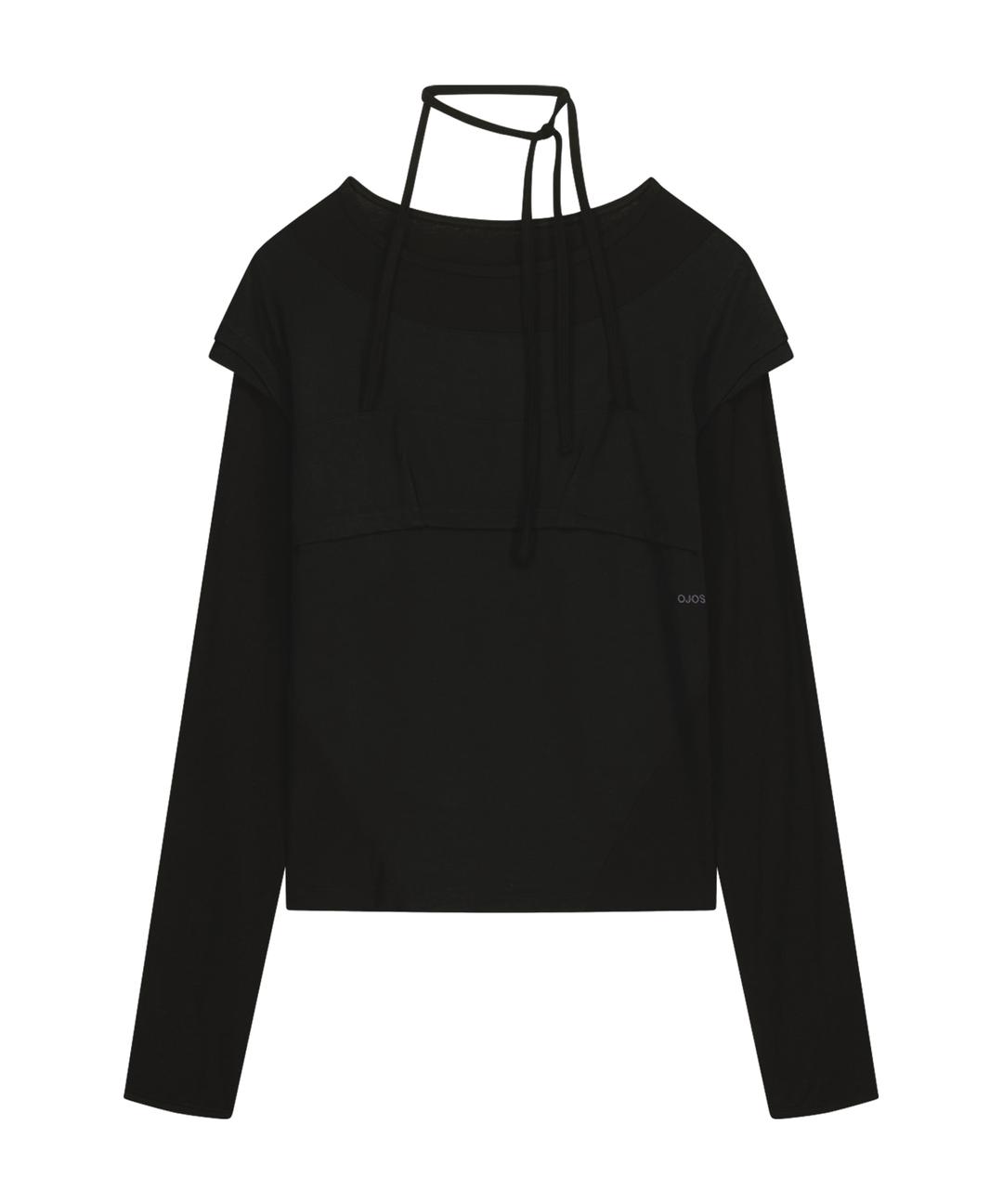 Halter Strap Long Sleeve / Black