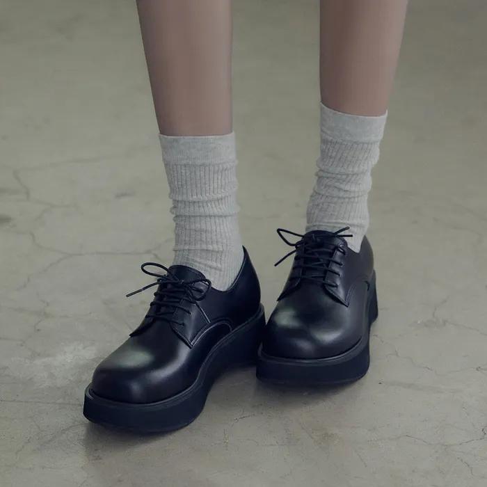 Derby platform shoes / black [더비 플랫폼 슈즈 / 블랙] 4CM