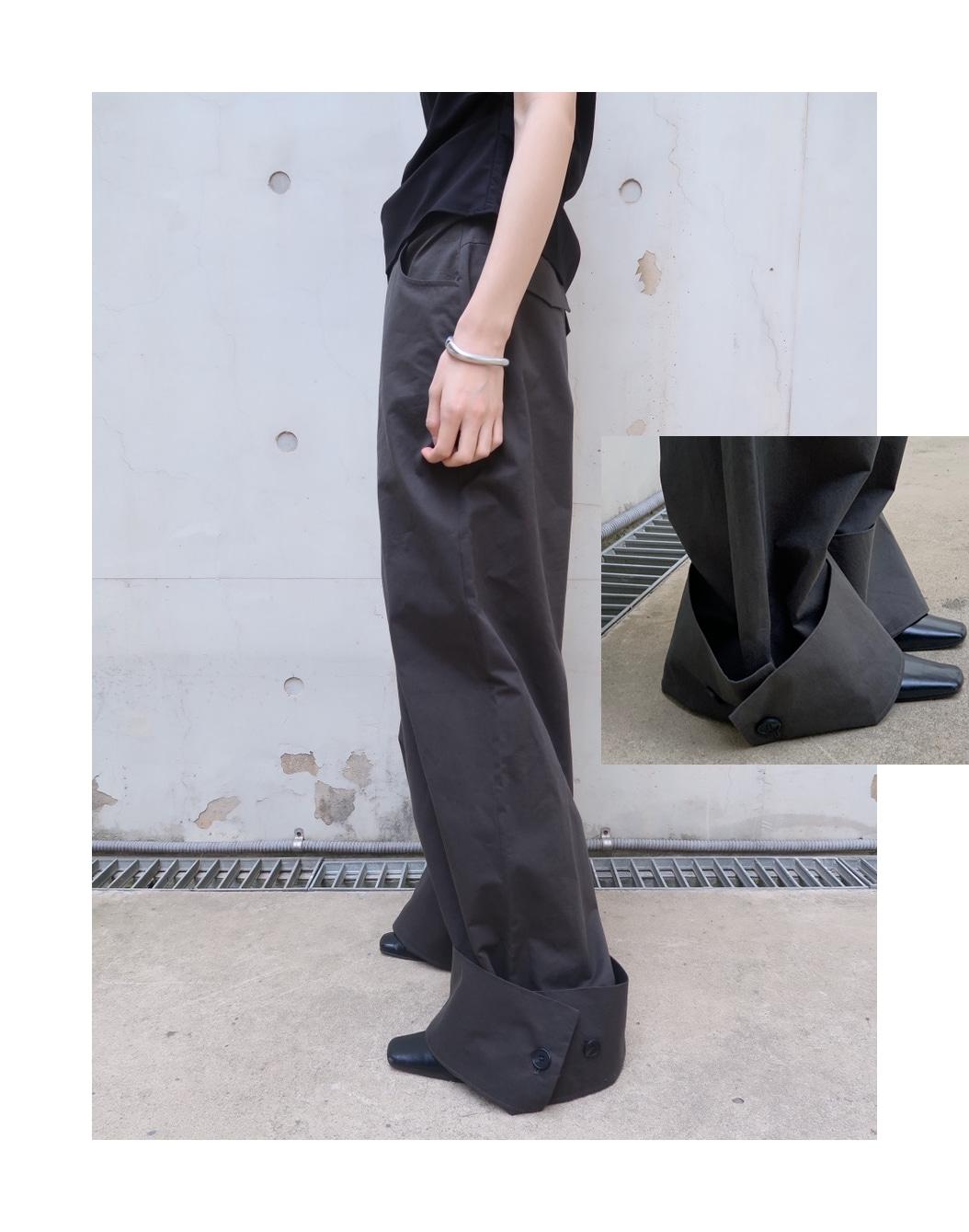 SU COTTON WIDE ROLL-UP PANTS