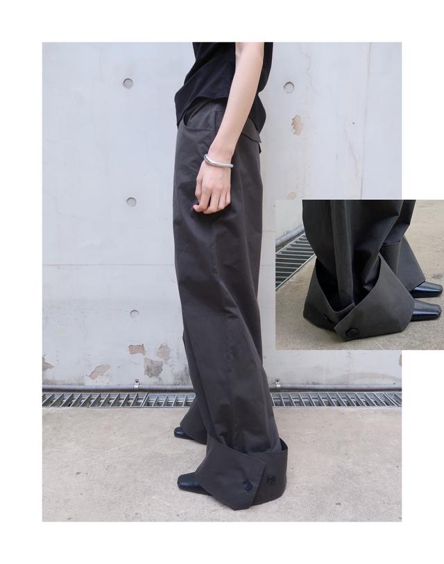 SU COTTON WIDE ROLL-UP PANTS
