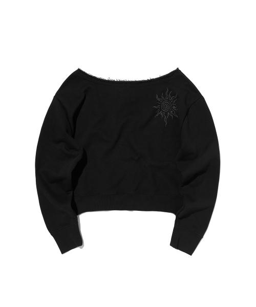 SUNNY ONE SHOULDER CREWNECK [BLACK]