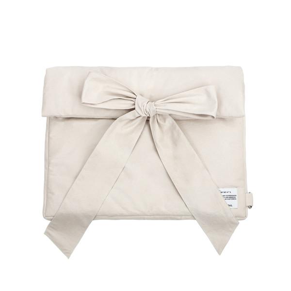 Soft Cloudy Laptop Pouch_Cream Suede
