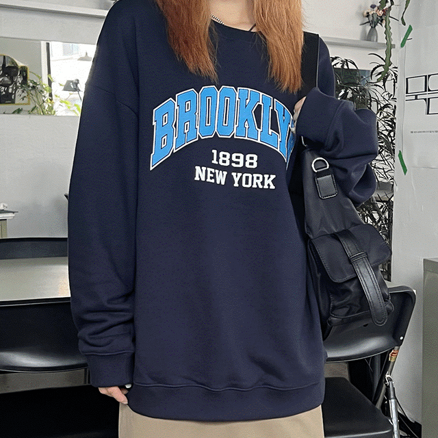 [unisex] 브루클린 오버핏 맨투맨 (3 color)