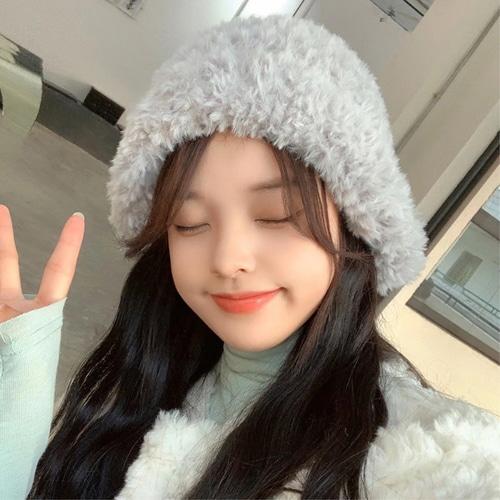 레이디23 부드러운 솜사탕 털 니트 퍼 숏비니 겨울 바클라바 부클 스키 보드  모자