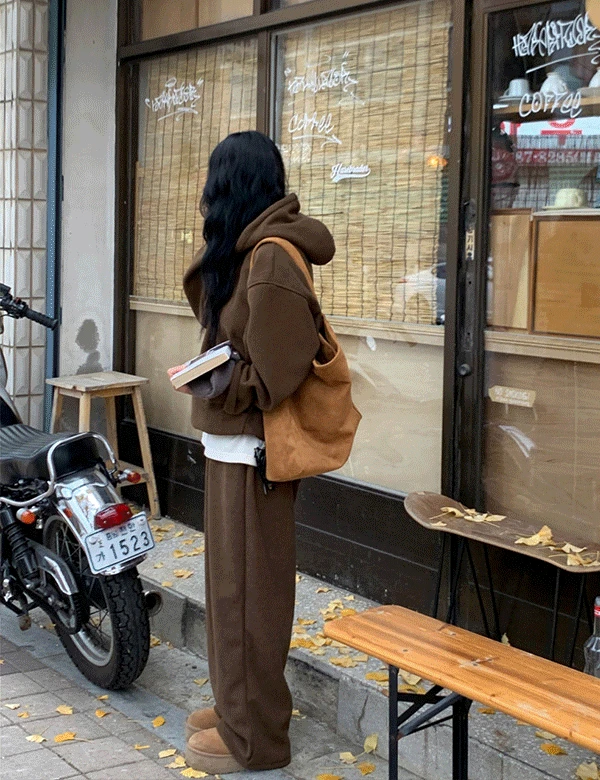 히로 기모 코듀로이 후드 셋업