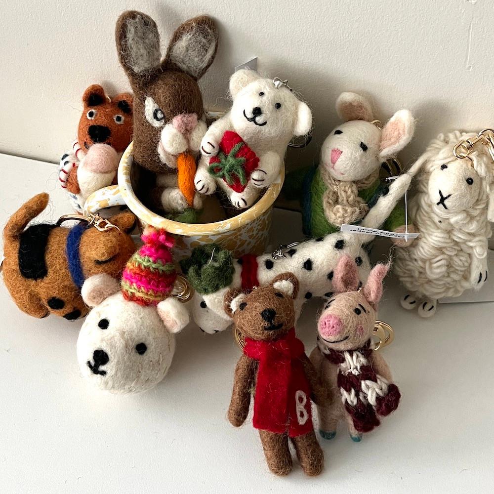 양모펠트키링 동물키링 열쇠고리 애니멀 토끼 양 돼지 나무늘보