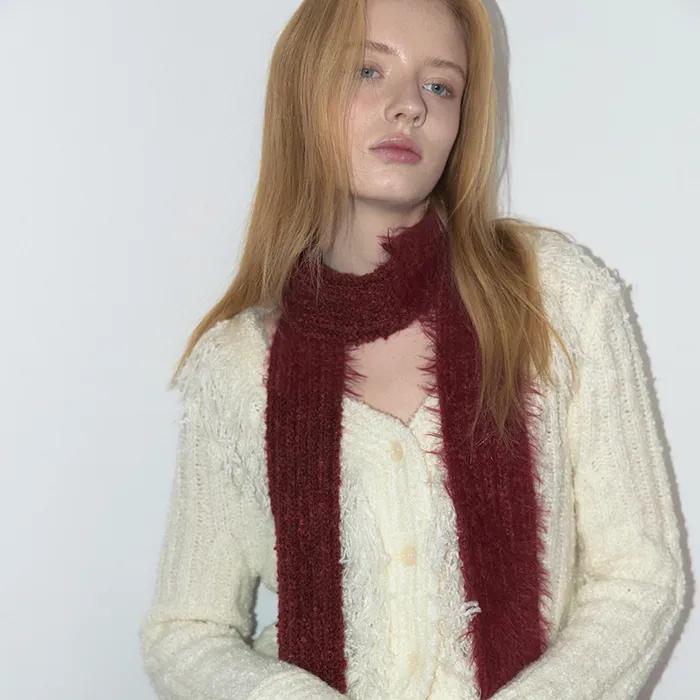 TASSEL MIX MUFFLER (RED)