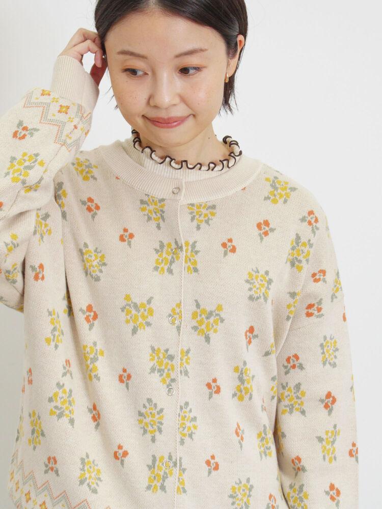 Samansa Mos2/【マシンウォッシャブル・アンチピリング】柄アソートニット(カーディガン) | CAN ONLINE SHOP