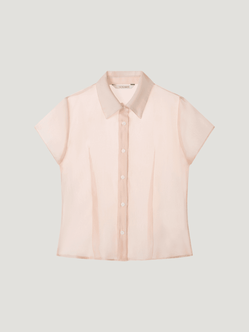 [NouArté] 레브 시어링 블라우스 (피치 핑크)