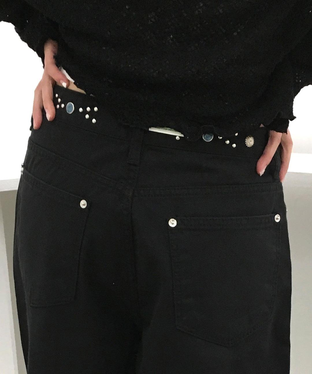 소프트치크 웨스턴 비즈 큐빅 코튼 팬츠