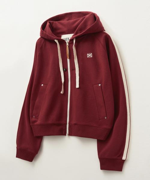 로턴 루즈핏 후드 집업 버건디