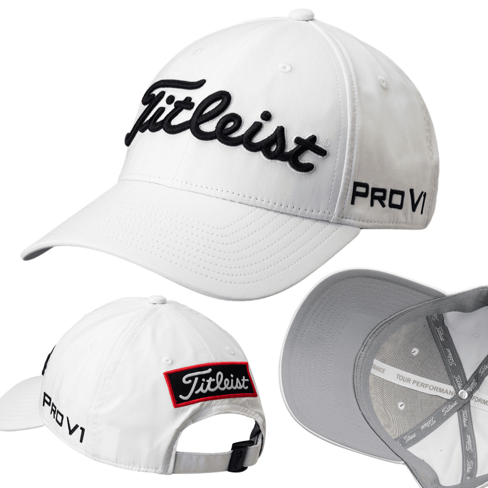 타이틀리스트 여성용 프로 투어 퍼포먼스 골프 캡 모자 화이트