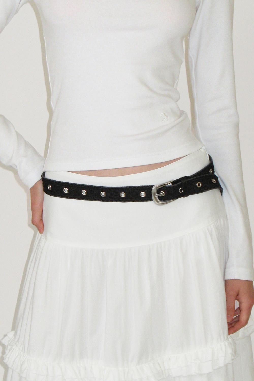 [9/20 예약배송] Lace Webbing Belt (CHARCOAL)