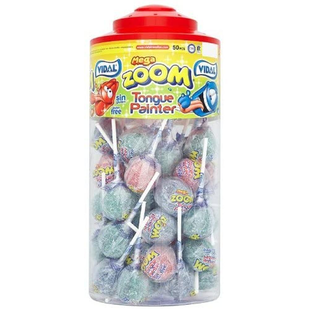 Vidal 비달 메가 줌 혀 페인터 막대사탕 29g 50개입