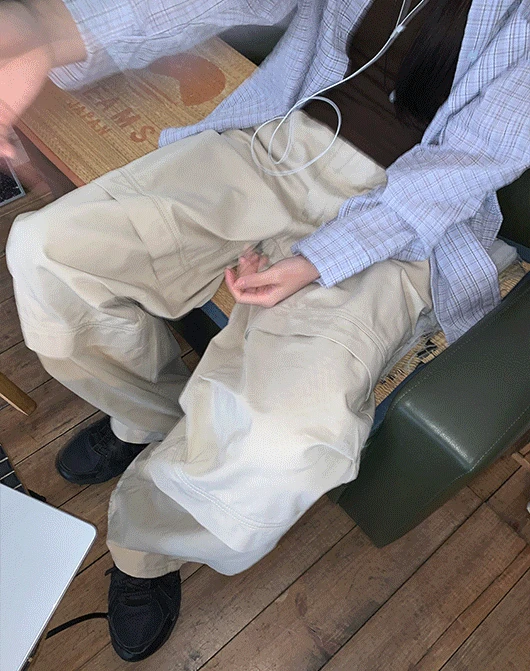 러투 핀턱 코튼 와이드 팬츠